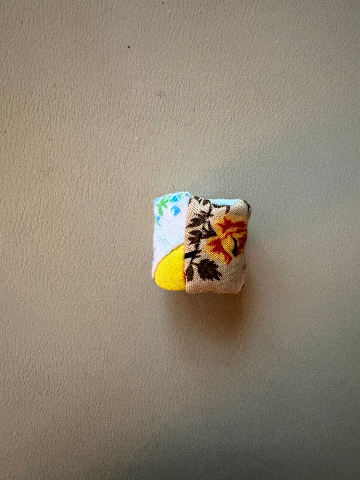 Fall Colors Fabric Quilted Ring with Bling