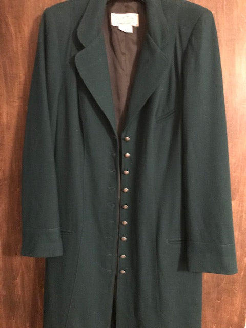 Vintage Green Equestrian Riding Jacket w/Handpainted Horse by Equestrian Artist