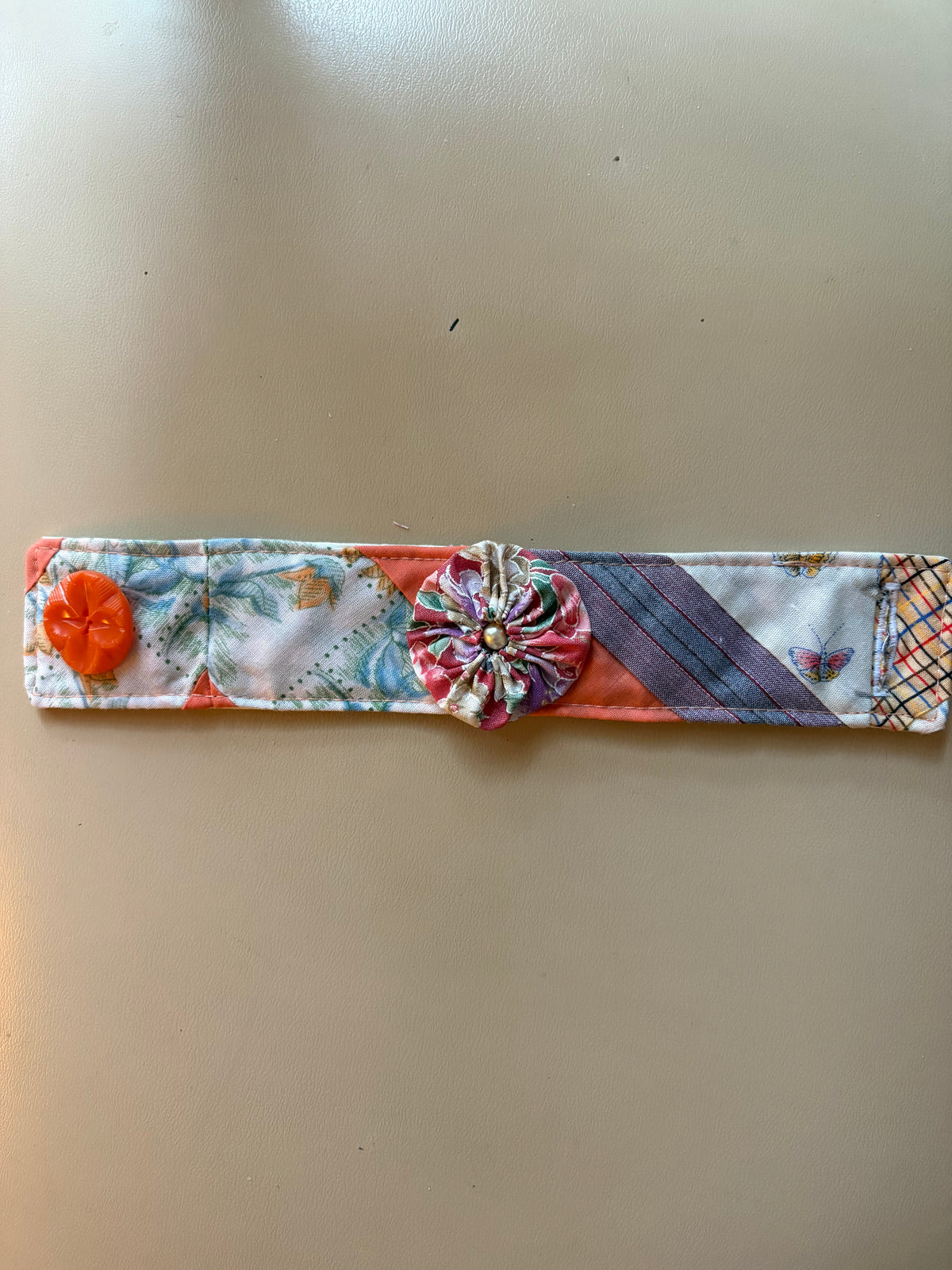 Unique Handmade Quilted Flower Pearl Design Bracelet
