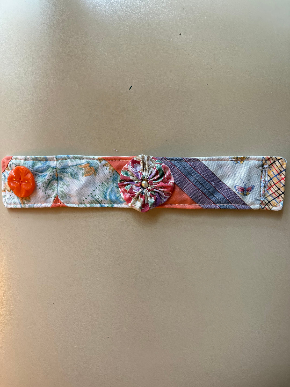 Unique Handmade Quilted Flower Pearl Design Bracelet
