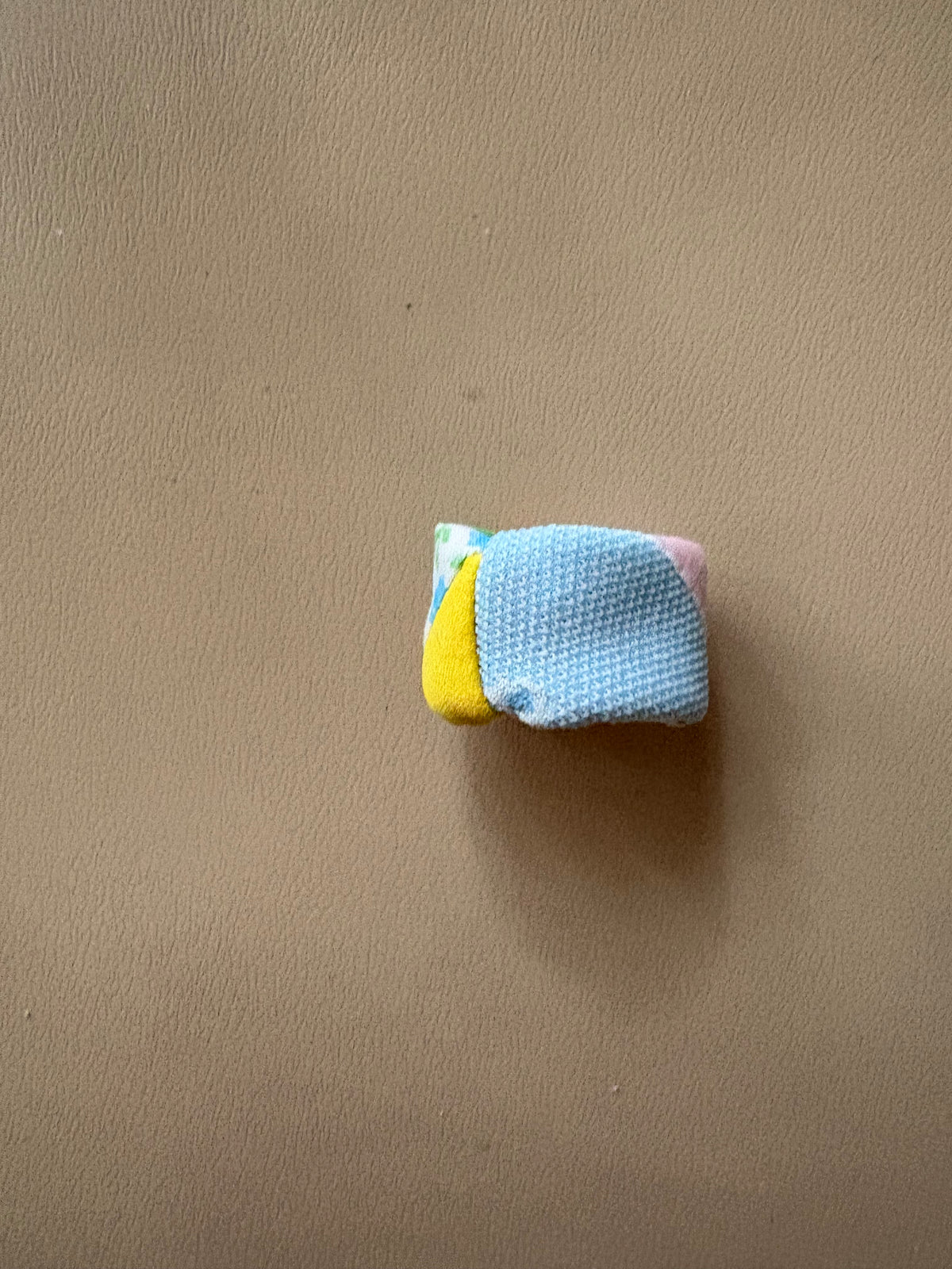 Colorful Fabric Quilted Ring with Bling