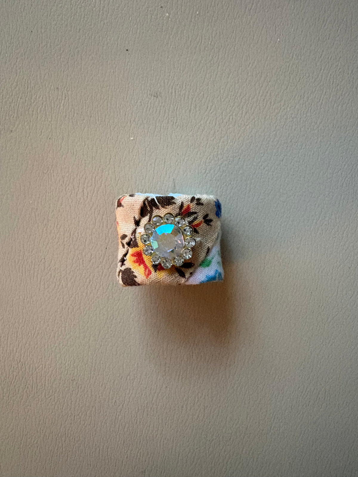 Fall Colors Fabric Quilted Ring with Bling
