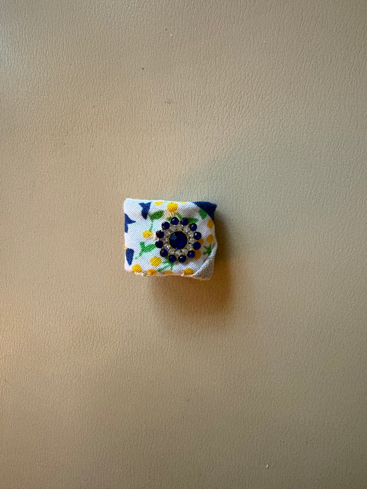 Blue Stone Fabric Quilted Ring