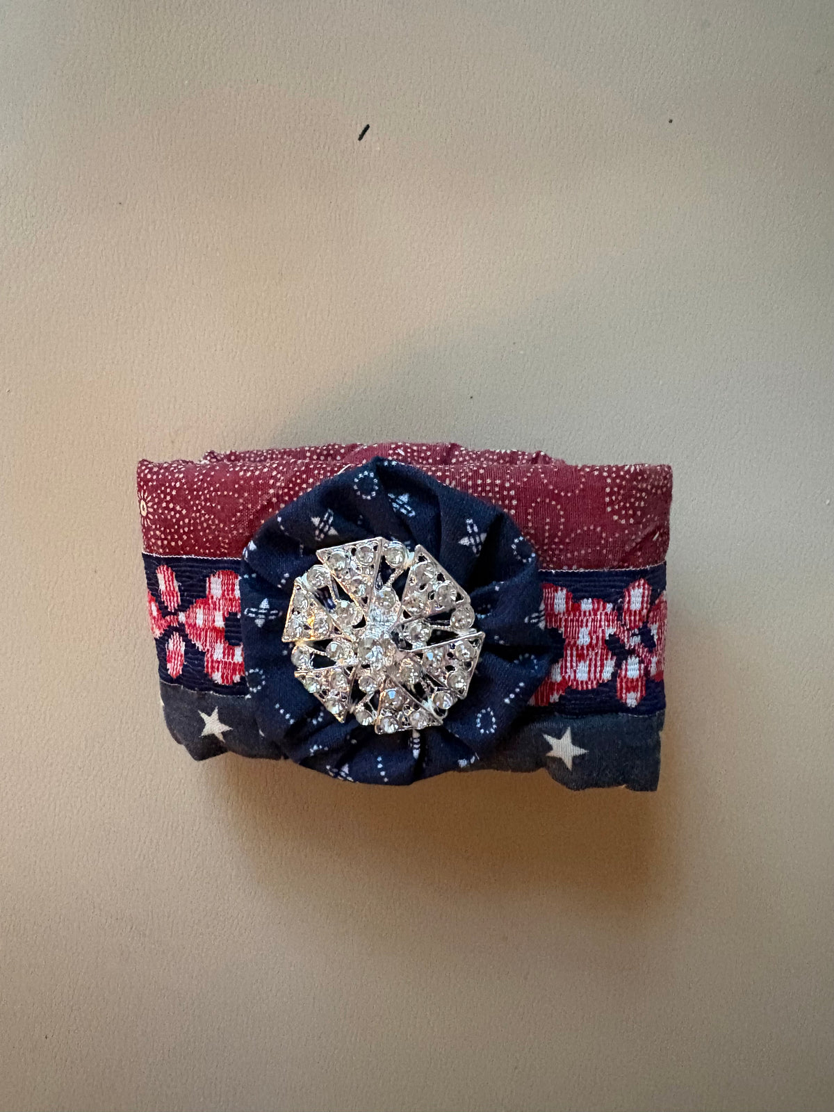 Star Flower Quilted Cuff Bracelet