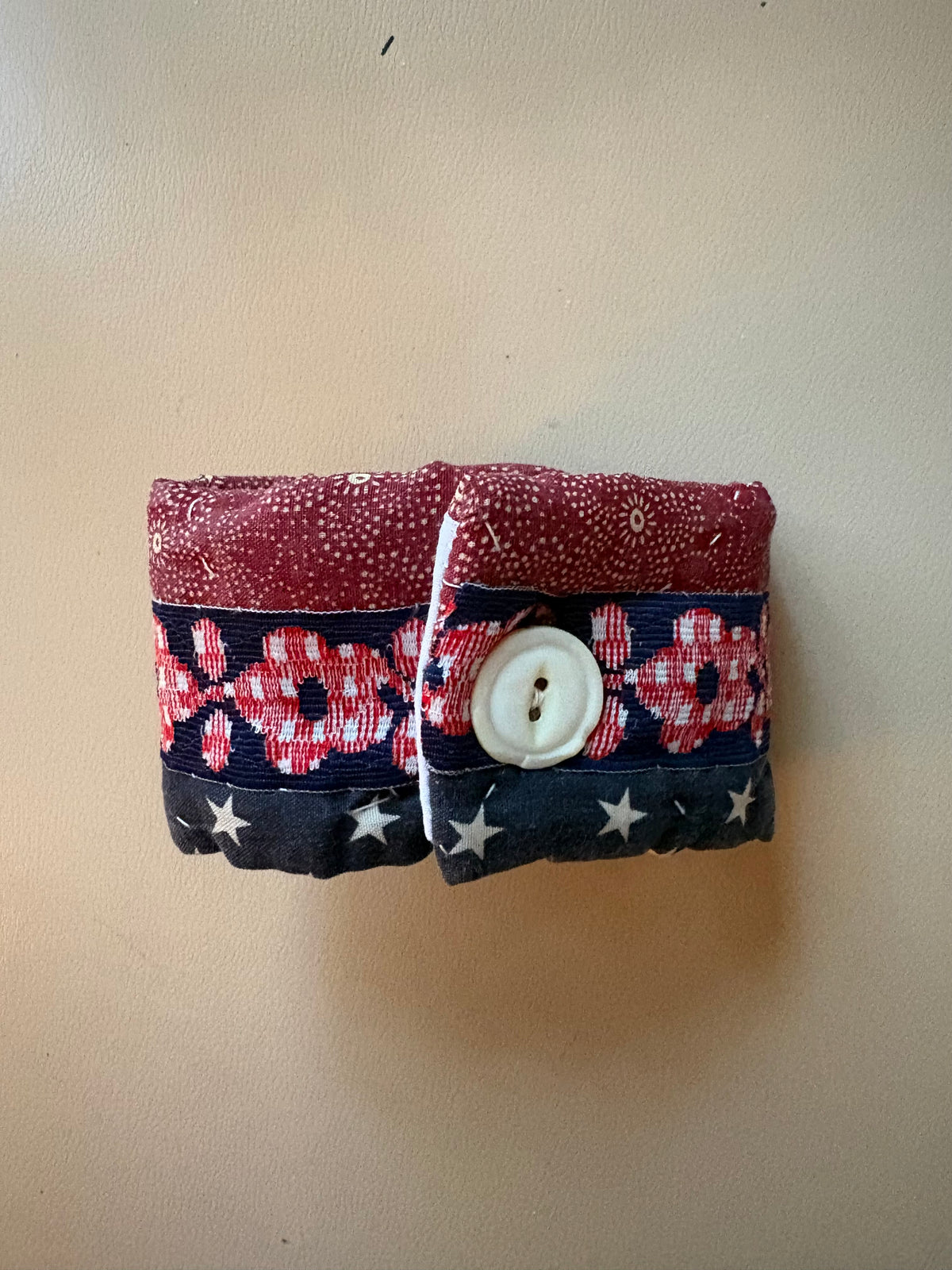 Star Flower Quilted Cuff Bracelet