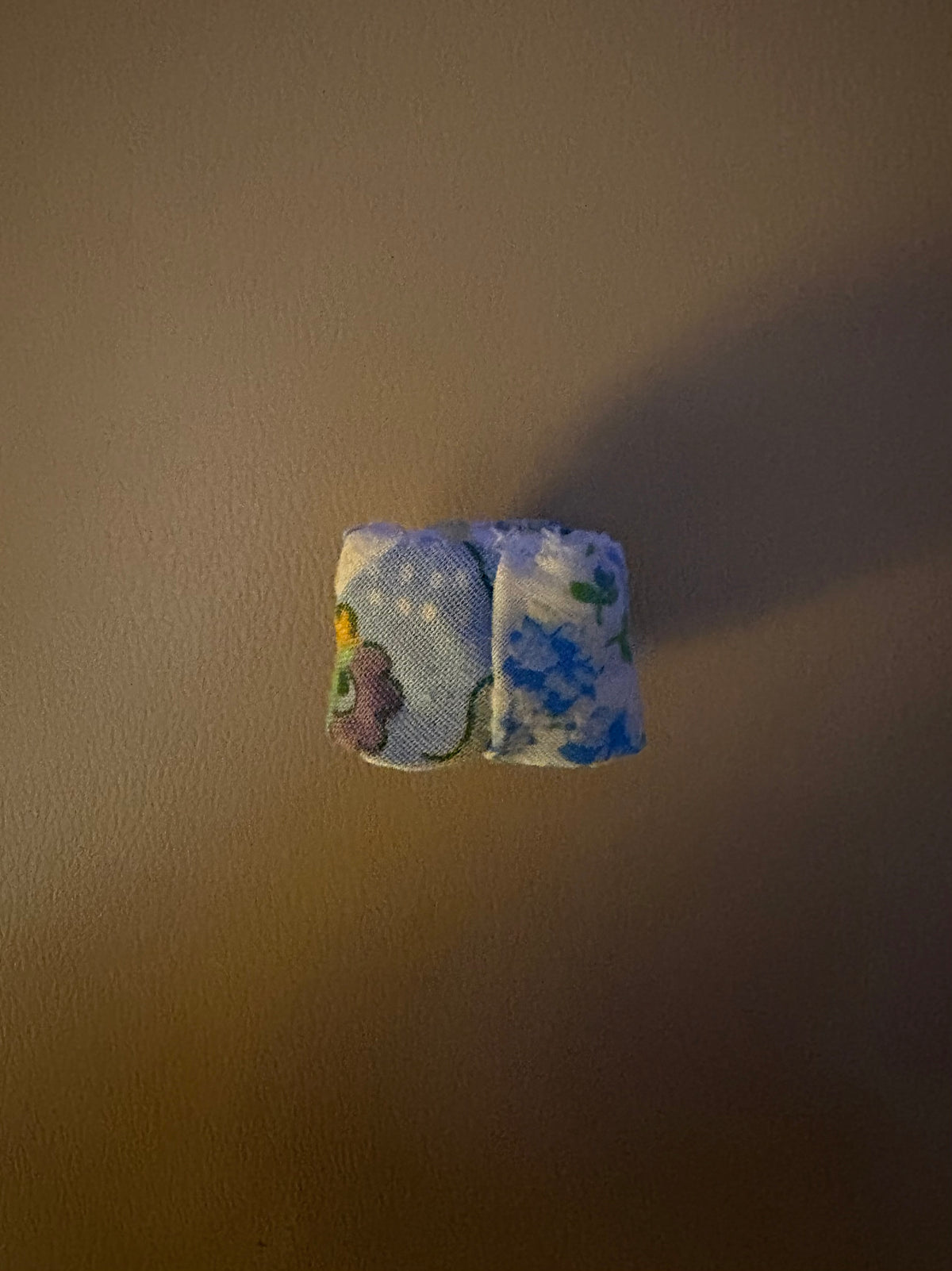 Blue & White Quilted Ring with Blue Center Stone
