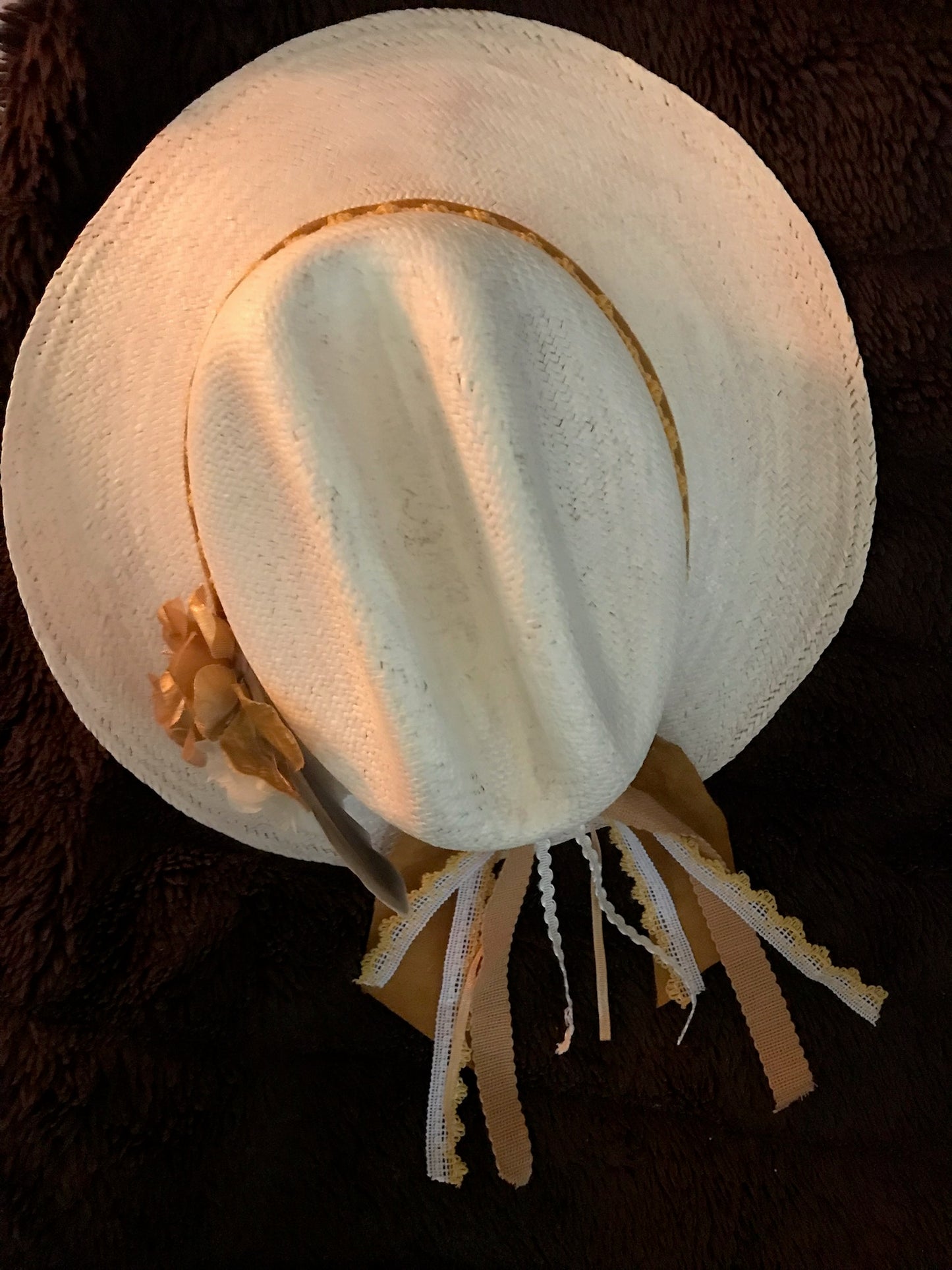 Handpainted Creamy White Fine Straw Cowboy Hat