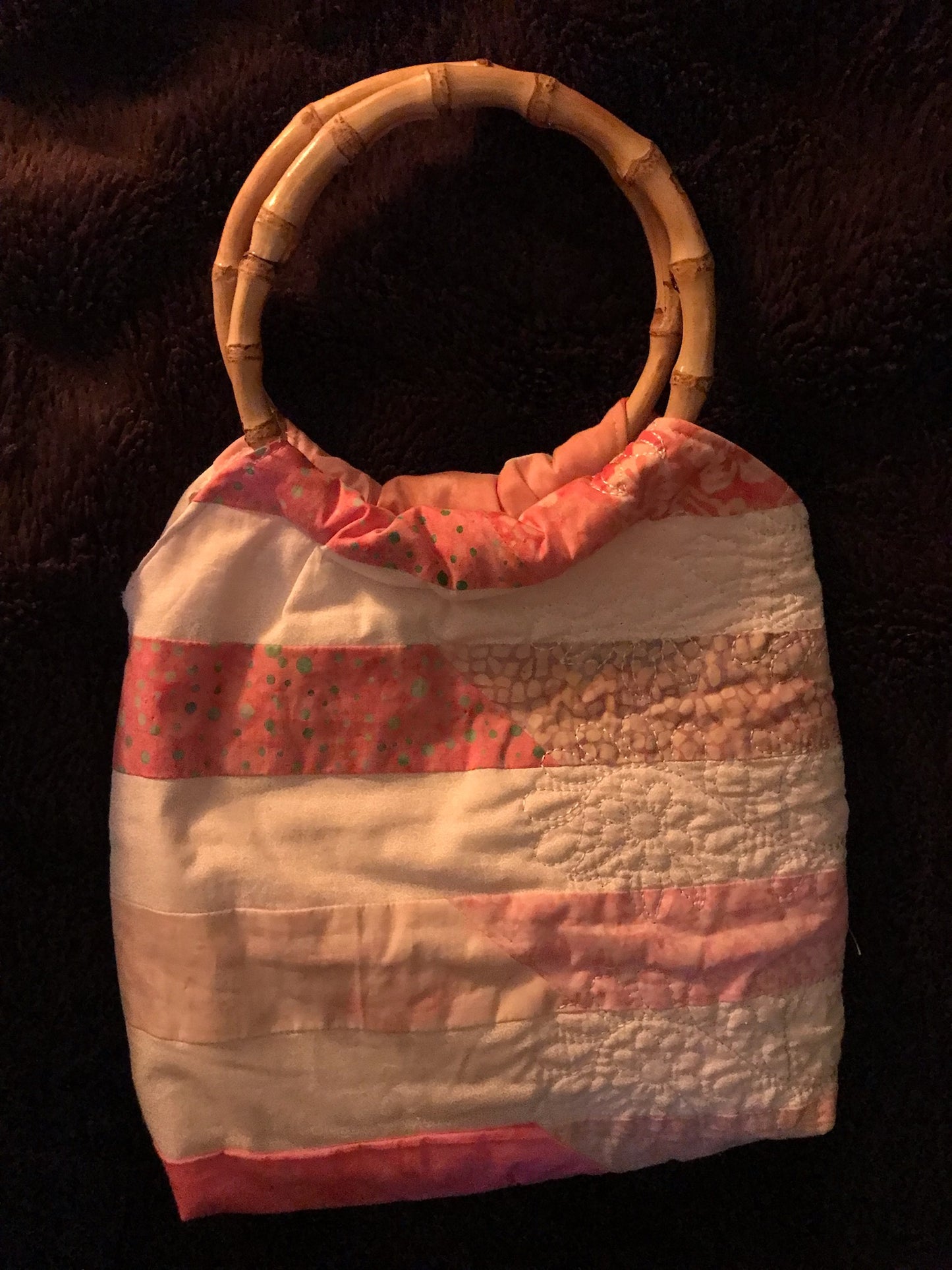 Hip Unique Quilt Purse in Pink & White Hues