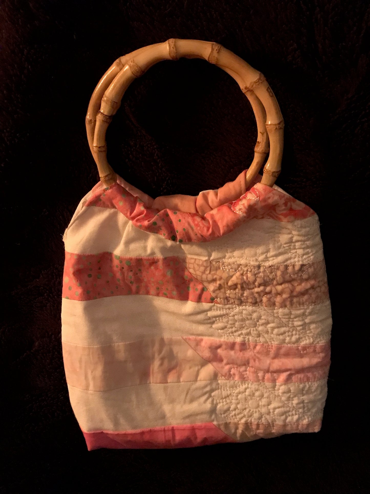 Hip Unique Quilt Purse in Pink & White Hues