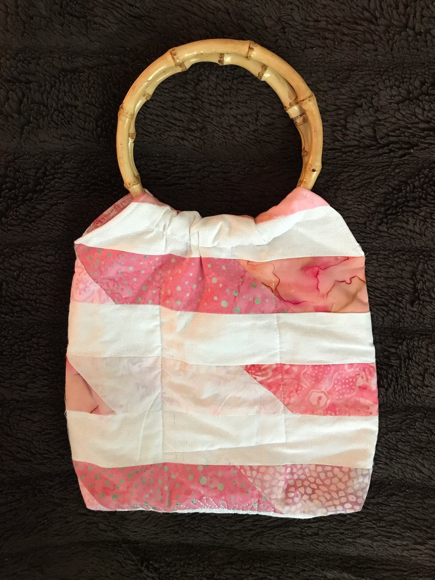 Hip Unique Quilt Purse in Pink & White Hues