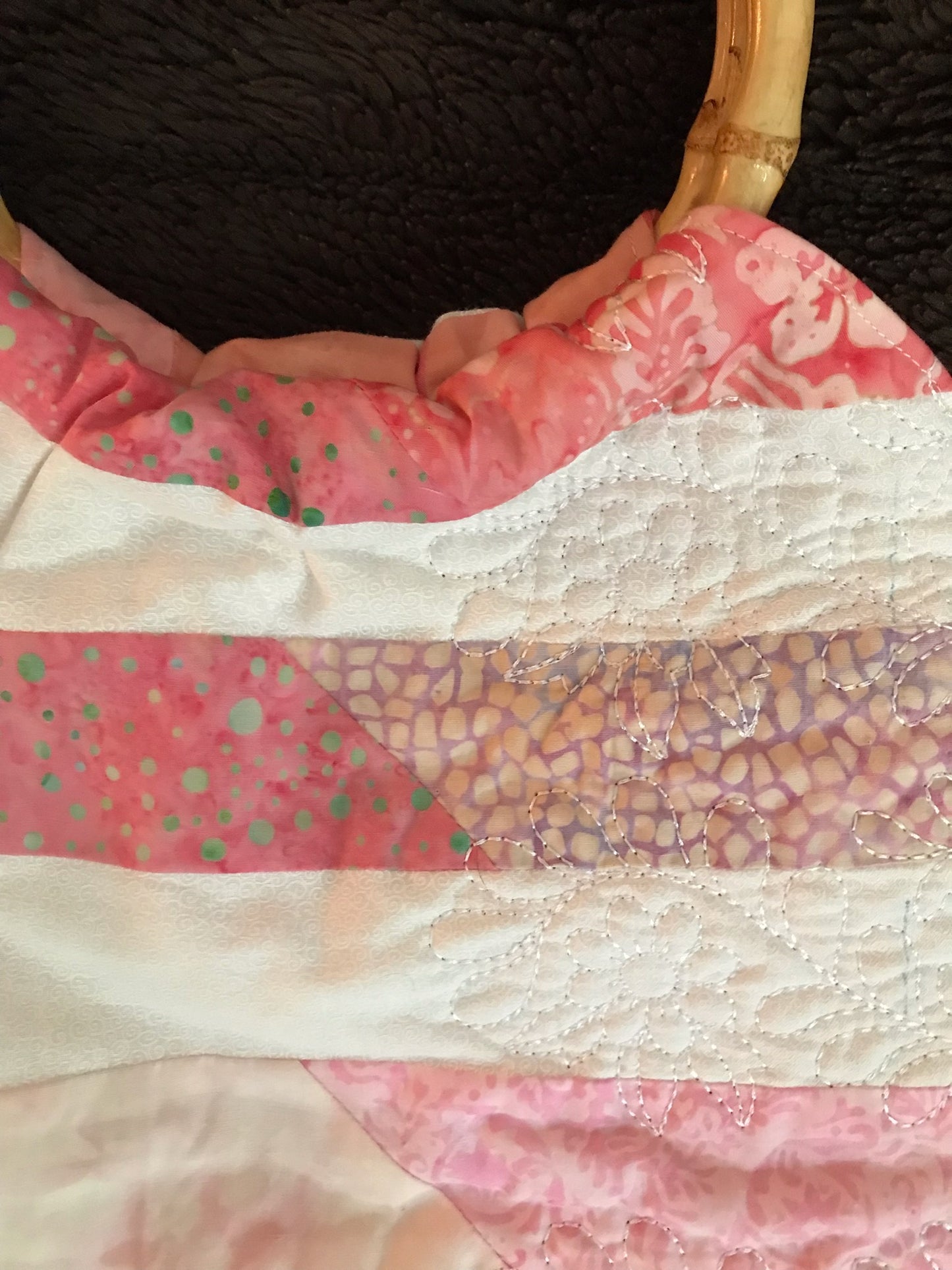 Hip Unique Quilt Purse in Pink & White Hues