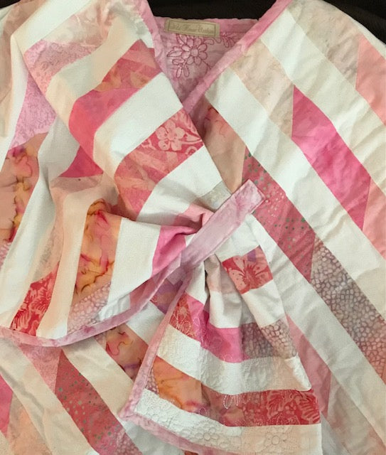 Unique Quilt Wrap in Hues of Pink & White