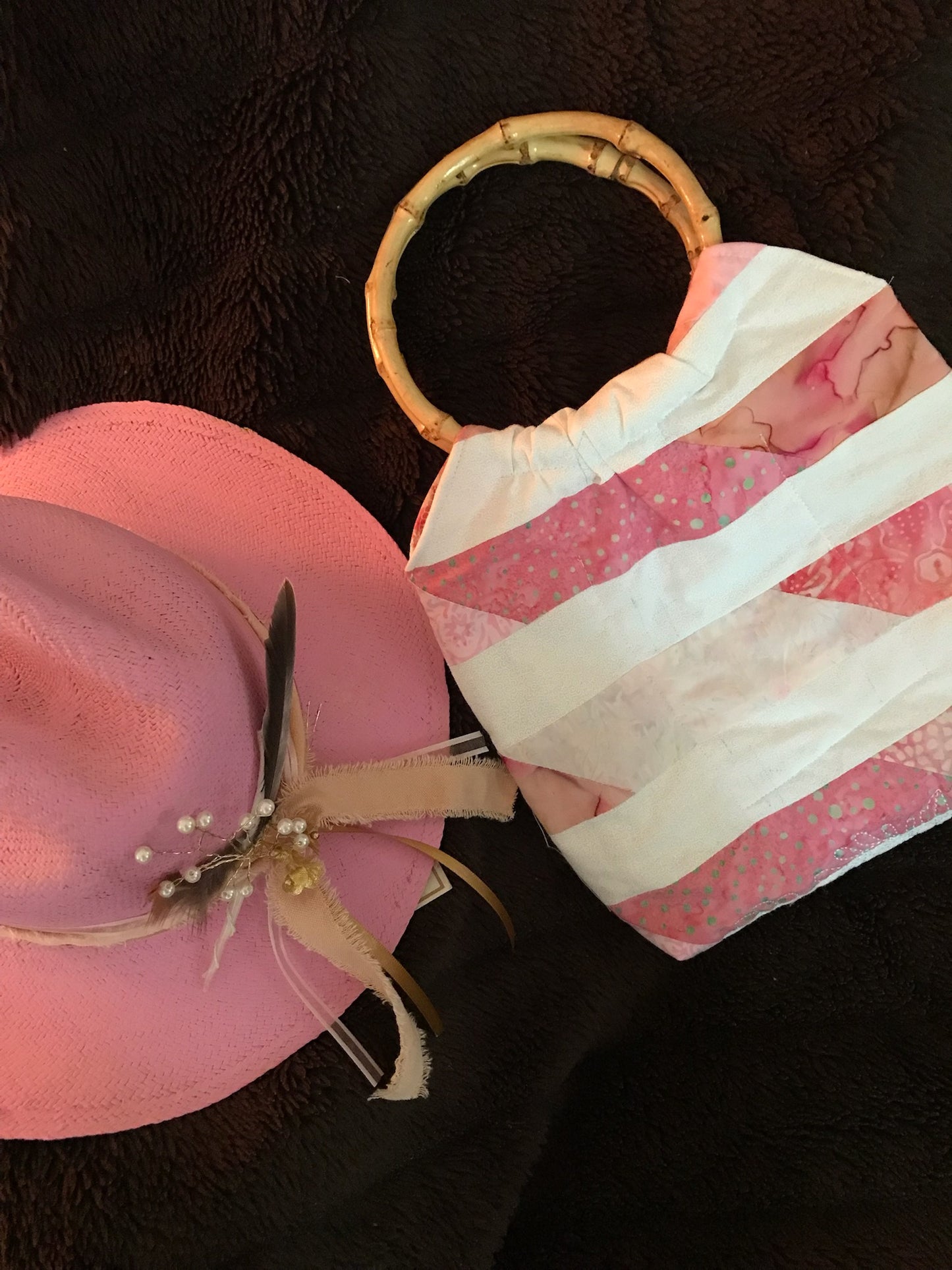 Hip Unique Quilt Purse in Pink & White Hues