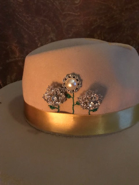 The Exquisite "Jeweled Flowers" Fine Felt Hat