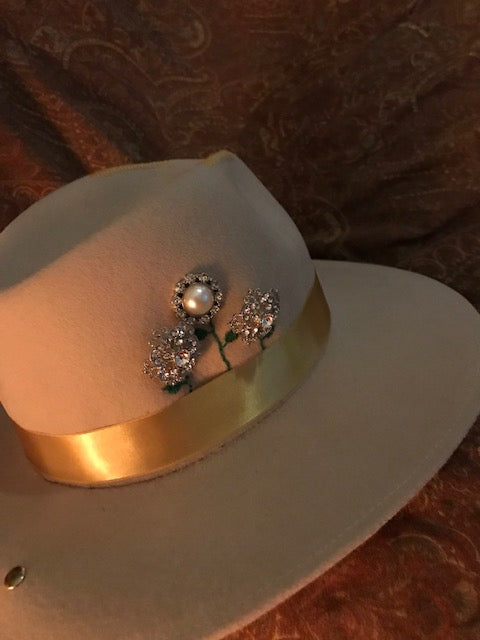 The Exquisite "Jeweled Flowers" Fine Felt Hat