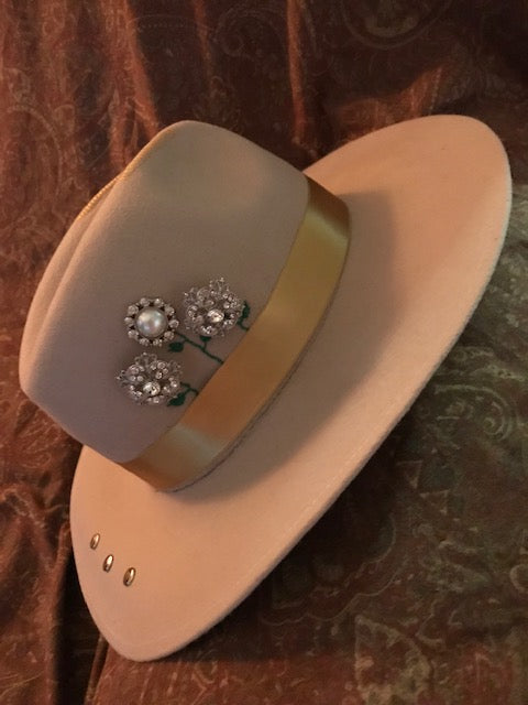 The Exquisite "Jeweled Flowers" Fine Felt Hat