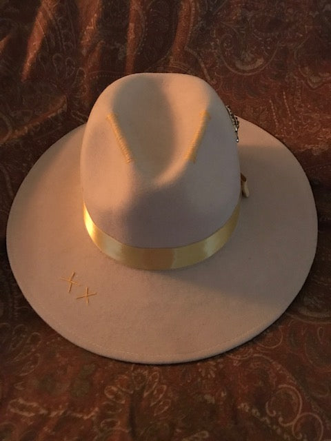 The "Bejeweled Golden Beauty" Fine Felt Hat