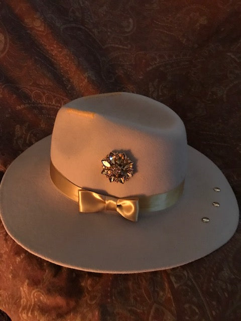 The "Bejeweled Golden Beauty" Fine Felt Hat