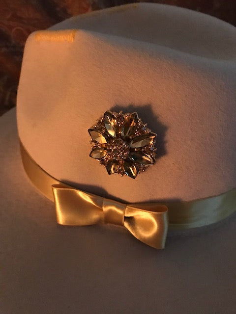 The "Bejeweled Golden Beauty" Fine Felt Hat