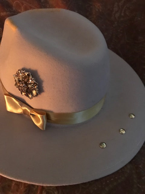 The "Bejeweled Golden Beauty" Fine Felt Hat