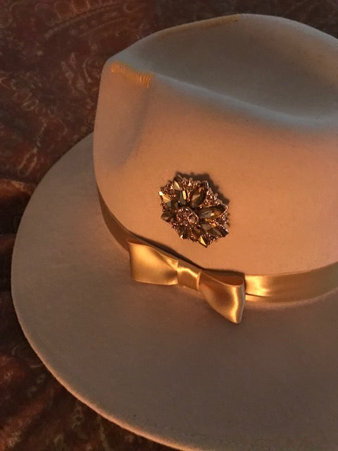 The "Bejeweled Golden Beauty" Fine Felt Hat