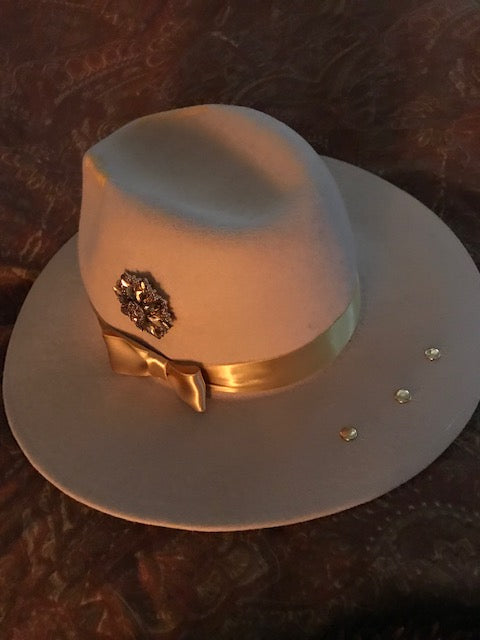 The "Bejeweled Golden Beauty" Fine Felt Hat