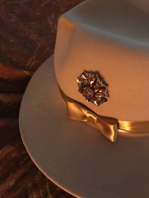 The "Bejeweled Golden Beauty" Fine Felt Hat