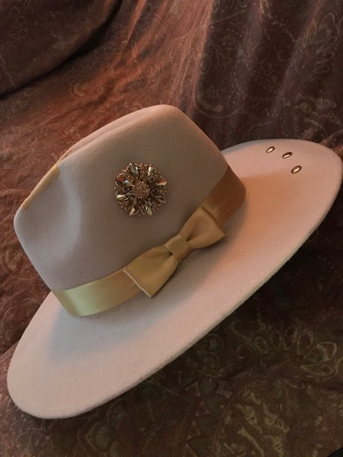 The "Bejeweled Golden Beauty" Fine Felt Hat