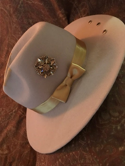 The "Bejeweled Golden Beauty" Fine Felt Hat