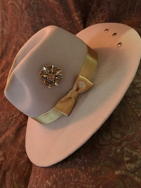 The "Bejeweled Golden Beauty" Fine Felt Hat