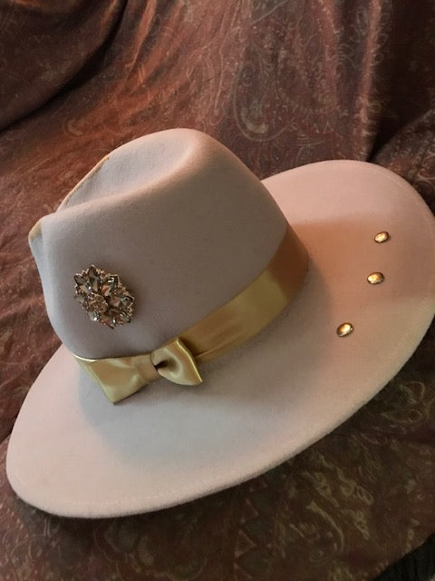 The "Bejeweled Golden Beauty" Fine Felt Hat