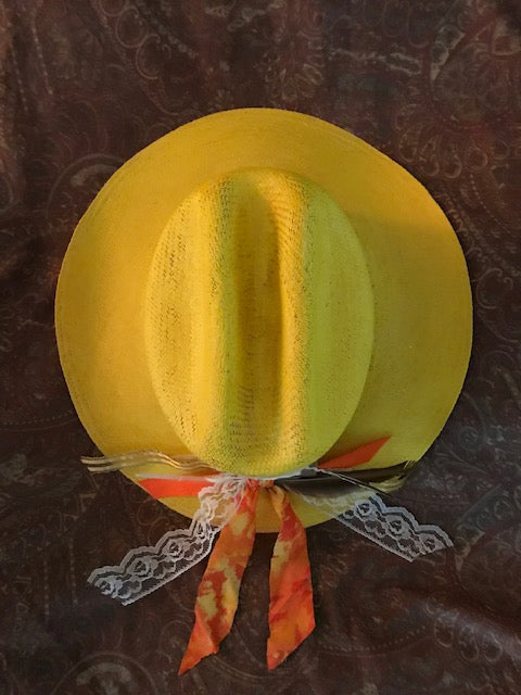 The "Golden Straw Beauty" Handpainted Fine Straw Hat