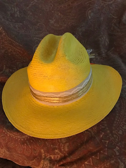 The "Golden Straw Beauty" Handpainted Fine Straw Hat