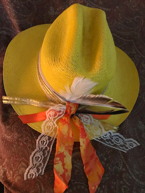 The "Golden Straw Beauty" Handpainted Fine Straw Hat