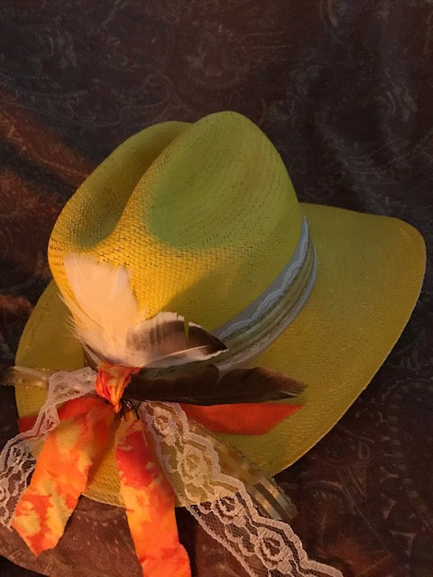 The "Golden Straw Beauty" Handpainted Fine Straw Hat