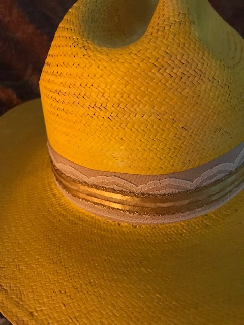 The "Golden Straw Beauty" Handpainted Fine Straw Hat