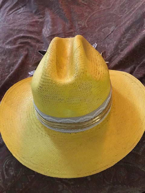 The "Golden Straw Beauty" Handpainted Fine Straw Hat