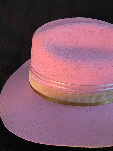 The Pretty In Pink "Barbie" Hand Painted Fine Straw Cowboy Hat