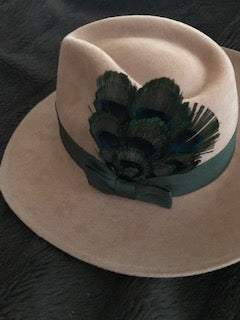 "Earthy Beauty" w/ Peacock Plumage Hat