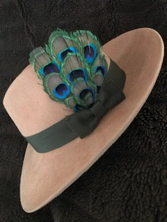 "Earthy Beauty" w/ Peacock Plumage Hat