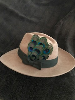 "Earthy Beauty" w/ Peacock Plumage Hat