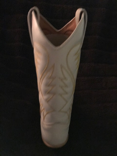 "The Destiny" White Urban Ranch Cowboy Boots w/ Gorgeous Bright Gold Stitchery