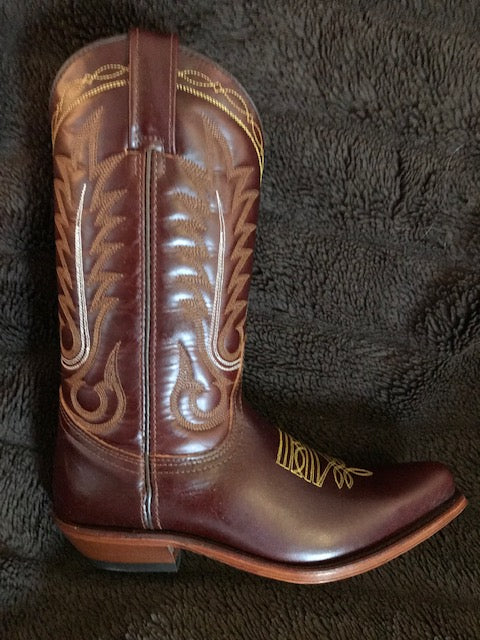 "The Tuscan Brown" Gold Stitched Urban Ranch Cowboy Boots