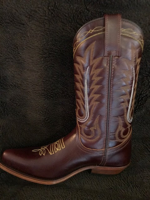 "The Tuscan Brown" Gold Stitched Urban Ranch Cowboy Boots