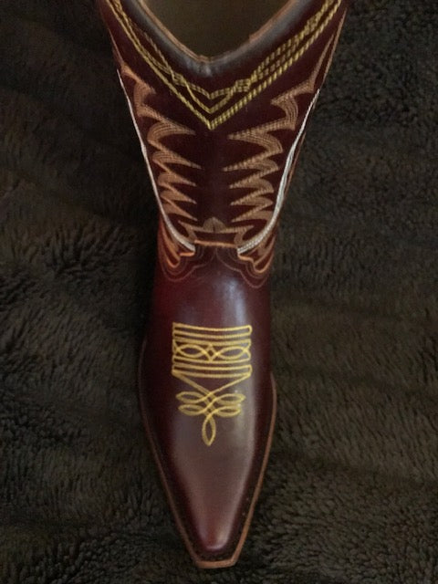 "The Tuscan Brown" Gold Stitched Urban Ranch Cowboy Boots