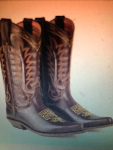 "The Tuscan Brown" Gold Stitched Urban Ranch Cowboy Boots