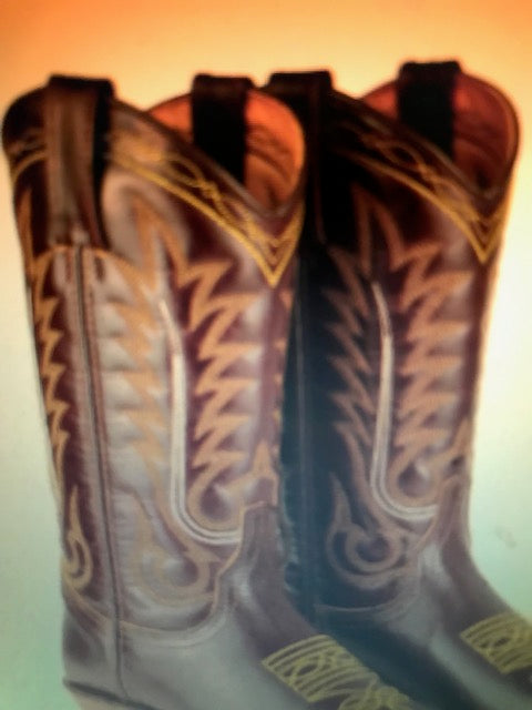 "The Tuscan Brown" Gold Stitched Urban Ranch Cowboy Boots