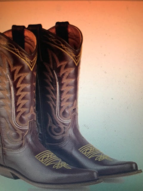 "The Tuscan Brown" Gold Stitched Urban Ranch Cowboy Boots