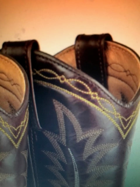 "The Tuscan Brown" Gold Stitched Urban Ranch Cowboy Boots