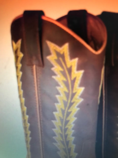 "The Hip & Classy Country Western" Rustic Brown & Gold Urban Ranch Cowboy Boots